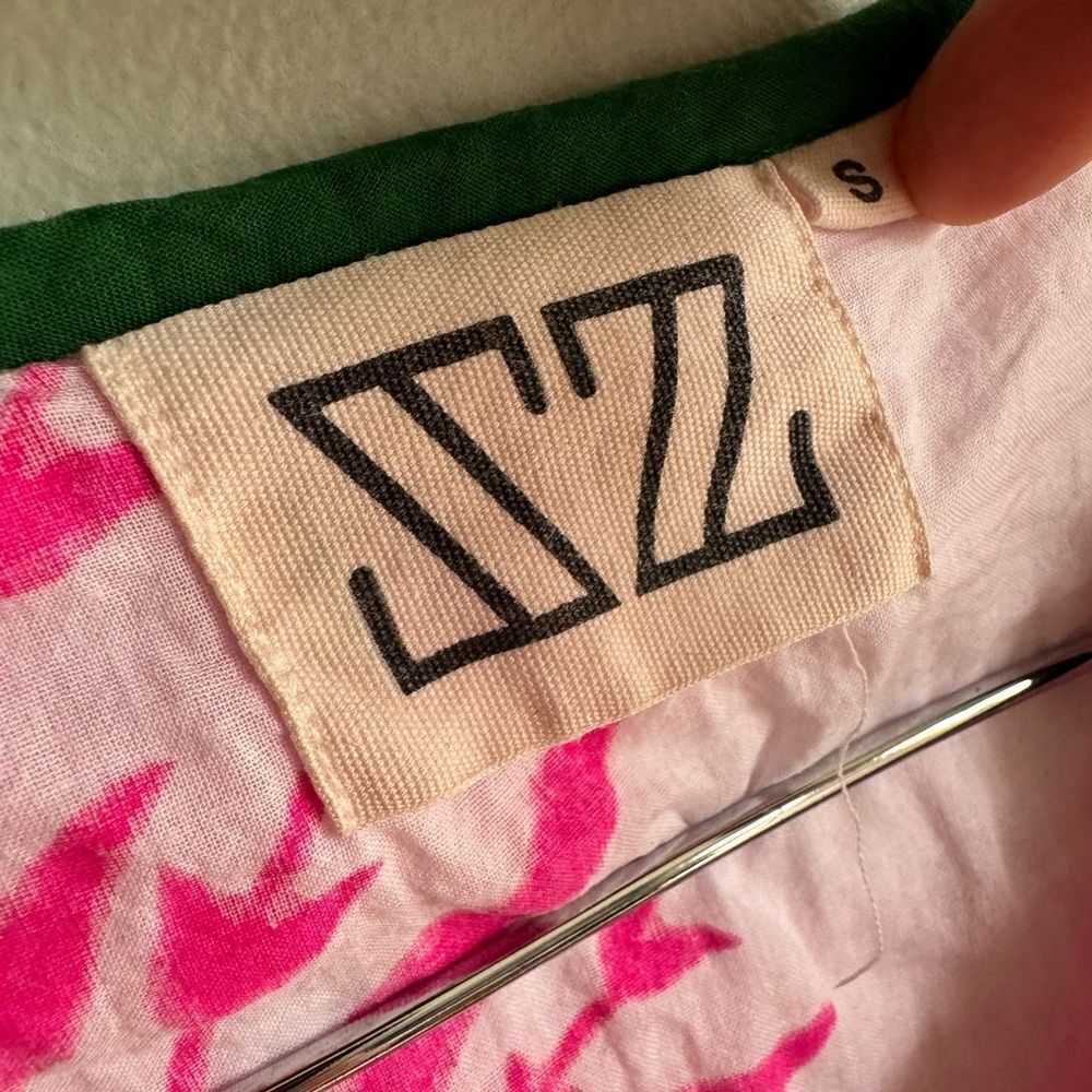 SZ Blockprints Jodhpur Dress in a pink and white hand block print S - Picture 4 of 4